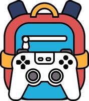 A backpack with a white controller in it vector
