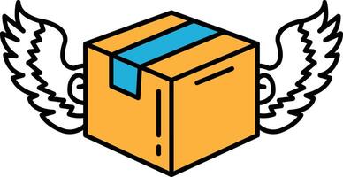 A box with wings on it vector