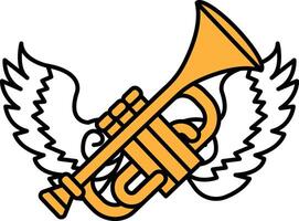 trumpet with wings is shown in the image vector