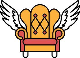 A chair with wings on it vector