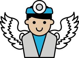 A cartoon of a man with wings and a stethoscope vector