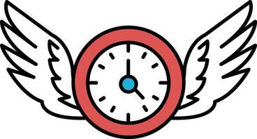 A clock with wings on it vector