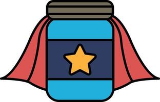 a jar with a lid and a cape on it vector