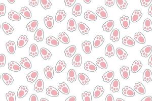 Bunny footprint seamless pattern. Rabbit paw trace background. illustration vector