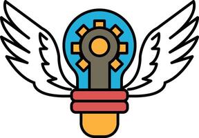 A light bulb with a gear on top of it vector