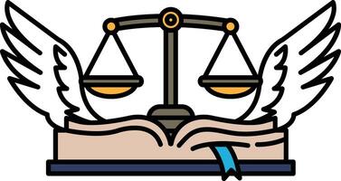 A book with scales on top of it vector
