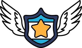 A shield with a star and wings vector