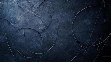 Dark Textured Abstract Background with Metallic Circular Lines photo