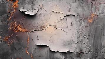 Peeling Paint and Rusty Cracked Surface. Grunge Texture Background photo