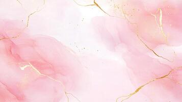 Pink and Gold Watercolor Background. Luxury Abstract Art for Design and Decor photo