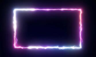 A neon square frame with glowing lights video