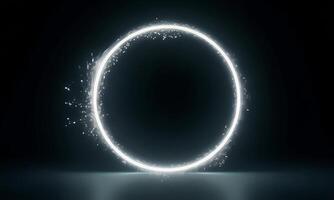 A glowing circle with a light coming out of it video