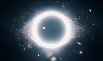 A glowing circle with a white light in the center video