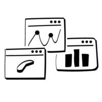 multiple window that shows different chart vector