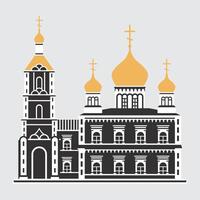 Church. Orthodox. Facade of a religious building. Russian architecture. vector