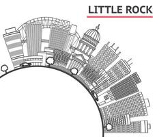 Outline Little Rock Arkansas City Skyline with Modern Buildings and copy space Isolated on White. Little Rock USA Cityscape with Landmarks. vector