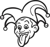 a cartoon jester with his tongue out vector