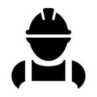 Construction worker icon Person profile avatar with helmet and jacket for graphic design, logo, web site, social media, mobile app, ui illustration.. vector