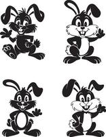 Cartoon Bunny Rabbit Illustration Set for Kids vector