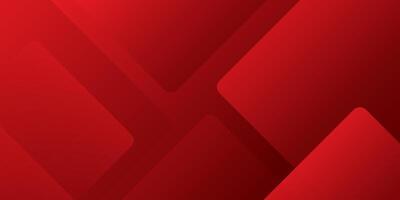 Red background with trendy abstract geometric shapes vector