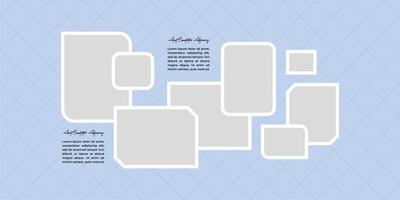 Picture comics page grid layout abstract photo frames and digital photo wall design vector