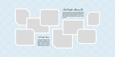Design template Picture abstract photo frames and digital photo wall template vector