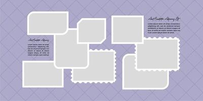 Design Template Pictures or photos frame collage layout abstract photo frames and digital photo wall vector