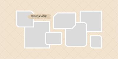 template Picture Untidy photo frame collage vector