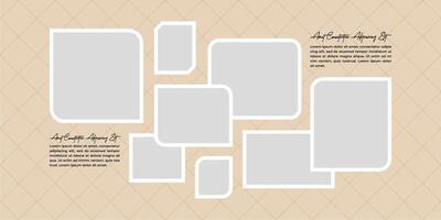 Design Template Picture page grid layout abstract photo frames vector