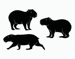 Capybara Silhouette Minimalist Template vector