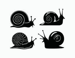 Snails Silhouette Collection Graphics Template vector