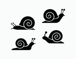Snail Silhouette Design Collection Template vector