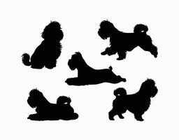 Shih Tzu Silhouette Collection Template vector
