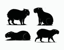 Capybara Silhouette Simple Design Template vector