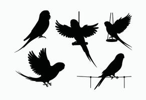 Modern Budgie Silhouette Template vector