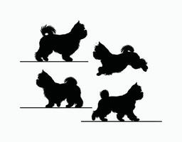 Shih Tzu pet silhouette on clean background vector