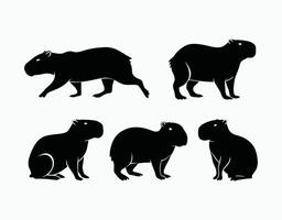 Elegant Capybara Silhouette Collection Template vector