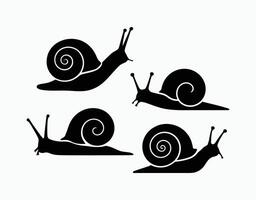 Simple Snails Silhouette Template Collection vector