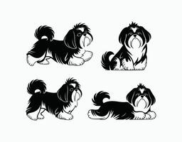 Shih Tzu dog shape silhouette Template vector
