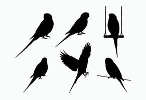 Minimalist Budgie Silhouette Template vector