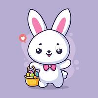 cute rabbit and eggs easter character illustration design. easter season vector