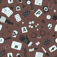 Seamless pattern for the endpaper of a detective book vector
