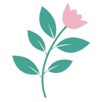 Minimalist Floral Silhouette Botanical Design vector