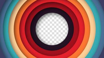 Retro background with bright circular layers, inspired by iconic 60s, 70s, and 80s aesthetics. This abstract composition combines warm and cool tones for a bold, vintage-inspired look. vector