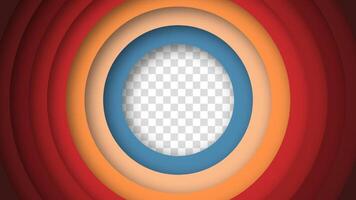 Retro background with colorful concentric circles inspired by 60s, 70s, and 80s aesthetics. A vibrant abstract design with smooth gradients and a nostalgic yet modern visual appeal. vector