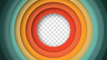 Geometric pattern featuring concentric circles in classic retro colors. Nostalgic 1960s, 1970s, and 1980s aesthetics. vector
