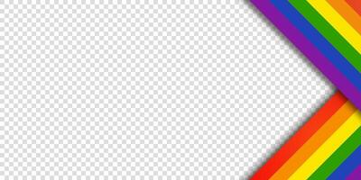 Geometric LGBTQ pride ribbon with rainbow colors on white background. Perfect for Pride Month, History Month, or text placement. vector