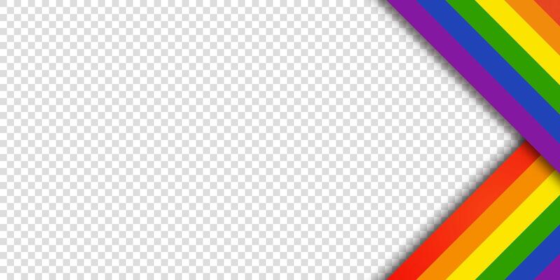 Geometric LGBTQ pride ribbon with rainbow colors on white background. Perfect for Pride Month, History Month, or text placement.