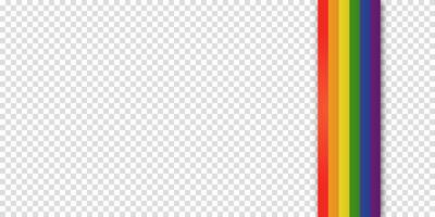 Colorful geometric LGBTQ pride ribbon with rainbow colors on white background. Ideal for Pride Month, History Month, or design projects. vector