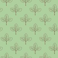 Elegant seamless pattern of stylized leaves on a soft green background. Perfect for textile prints, wallpaper, or packaging design. Evokes feelings of nature, growth, and serenity. vector
